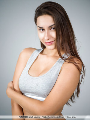 Angelina Socho Slipping Lingerie And Reveals Her Shaved Fuckbox