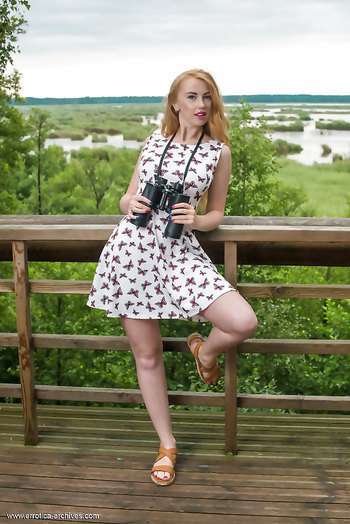 Alluring Light-haired Helene Reveals Her Handsome Cream Colored Bod And Succulent Snatch Outdoors